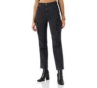 Pinko Muggito Cargo Pj835 Denim Blac, Jeans Donna, Grigio (I90_Dark Grey), 28