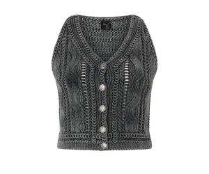 PINKO - Myrtus Top Fettuccia Ricamata - - Knitwear - Donna - Grigio - L