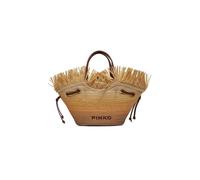 PINKO - Pagoda Small Shopper Rafia Pan - - Bags - Donna - Beige - ONE SIZE