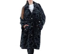 Pinko pelliccia ecologica Zante in fantasia jacquard nero S