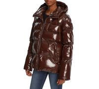 Pinko piumino Eleodoro con cappuccio in nylon lucido marrone 44