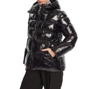 Pinko piumino Eleodoro con cappuccio in nylon lucido nero 46