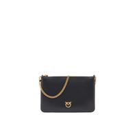 Pinko pochette Flat Classic in pelle con tracolla nero oro