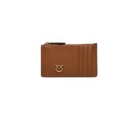 Pinko Porta Carte di Credito Airone, Pelle Marrone con Motivo Chevron, 13 x 8 cm, 5 Scomparti