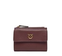 Pinko portafogli Compact Wallet in pelle martellata marrone UNI