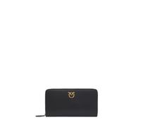Pinko portafogli Ryder con zip in pelle liscia nero oro UNI