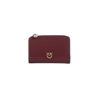 Pinko Portafoglio Mini in Pelle, Colore Ribes Intenso, con Cerniera e Bottone, 12x8x2,5 cm, 4 Slot Portacarte