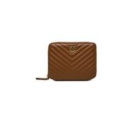 Pinko Portafoglio Taylor in Pelle, Marrone, 12,3 x 10 x 2,3 cm, con Cerniera e Vani Multipli