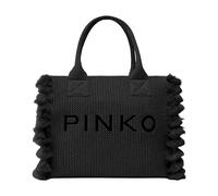 PINKO - Raffia Shopping Bag con Logo - - Bags - Donna - Nero - ONE SIZE