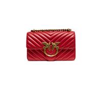 PINKO Red Leather Love One Mini Shoulder Bag