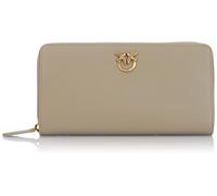 Pinko Ryder Zip Around Vitello Seta, Accessori da viaggio- Portafogli Donna, I68q_noce-antique Gold, 20