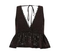 PINKO - Sangallo Poplin Cropped Top - - Blouses & Shirts - Donna - Marrone - S