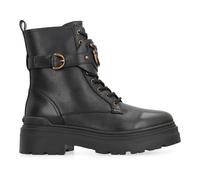 Pinko stivali anfibi Mia con placca Love Birds in pelle nero 39