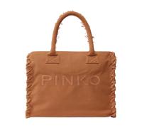 PINKO - Shopper in Cotone con Logo - - Bags - Donna - Marrone - ONE SIZE