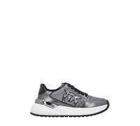 Pinko sneakers Gem in mesh e nappa laminata argento 36