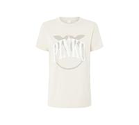 Pinko T-shirt manica corta con logo Old Stamp beige S