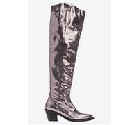 PINKO Strauss Texano Cuissard Similp Burnished Grey Taglia: 35 | Stivali Outlet | Donna | Grigio