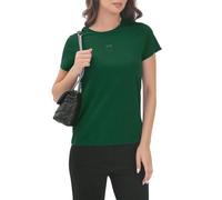 Pinko T-shirt manica corta Bussolotto con logo verde XS