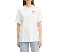 Pinko T-shirt manica corta con logo strass Strepitoso bianco