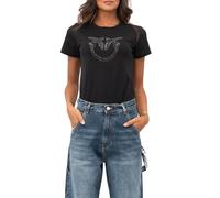 Pinko T-shirt Quentin con logo gioiello nero
