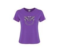 Pinko T-shirt Quentin con logo gioiello viola
