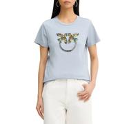 Pinko T-shirt Quentin con logo Love Birds gioiello carta da zucchero