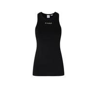 Pinko Top a canotta nero a costine con logo frontale, XS