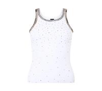PINKO - Top a coste con ricami gioiello - - Tops - Donna - Bianco - M