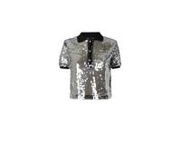 PINKO - Top Polo in Maglia con Paillettes - - Tops - Donna - Grigio - S