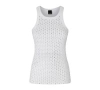 PINKO, ,Tops ,Donna ,Bianco ,S Canotta con Strass e Borchie