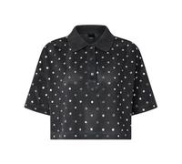 PINKO, ,Tops ,Donna ,Nero ,S Polo Crop Impreziosita