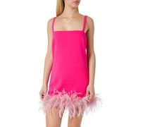 Pinko Trebbiano Abito Crepe Stretch con Piume, Vestito da Festa Donna, N17_Pink Pinko, 50