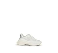 PINKO White Calf Leather Bos Taurus Chunky Sneakers - EU36/US6