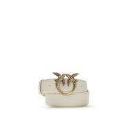 PINKO White Calf Leather Bos Taurus Regular Belt - XS