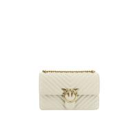 PINKO White Calf Leather Bos Taurus Shoulder Bag