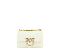 PINKO White Calf Leather Bos Taurus Shoulder Bag