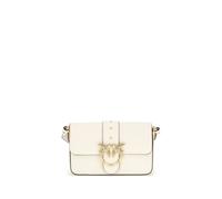 PINKO White Calf Leather Bos Taurus Shoulder Bag