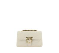 PINKO White Calf Leather Bos Taurus Shoulder Bag