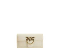 Pinko Love One Wallet C Vitello Seta, Borsa Donna, Z14q_bianco Seta-antique Gold, Taglia Unica