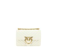 PINKO White Leather Love One Mini Shoulder Bag