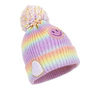 PinkSheep Cappello invernale per bambini Warmth Ragazze Beanie con accessori decorativi, Sensazione morbida cappello lavorato a maglia per bambini età 4-14, arcobaleno, 4-6 Anni