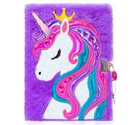 PinkSheep Diario dell'unicorno con serratura e chiavi quaderno magico dell'unicorno per bambini, diario segreto in peluche con 160 pagine foderate per scrivere e disegnare, regali unicorno per bambine
