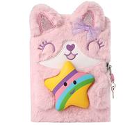 PinkSheep Diario di gatto per ragazze con serratura e chiavi, taccuino di gatto squishy a crescita lenta con 160 pagine per scrivere, regalo di compleanno per studenti di scuola, ragazzi e bambini