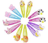 PinkSheep Forcine per capelli da ragazza, 6 paia di fermagli per capelli a forma di unicorno, graziosi fermagli a scatto in metallo, scintillanti per bambini, bambini piccoli e adolescenti (stile B