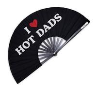 Pinkswag "I Hot Dads" Clack Fan - Bold 24.5″ Pride Fan, accessorio a tema papà per eventi LGBTQ, trascinamento, festa del papà & mese dell"orgoglio