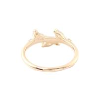 Pinky, anello alla moda, foglia e marchese con moissanite, oro giallo, regalo migliore amica, compleanno, 50 (15,9), Moissanite