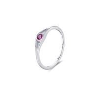 Pinky, anello da donna, con dito piccolo, in argento rubino 950, misura 60 (19,1)