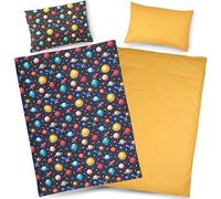 PinkZebra Biancheria da letto per neonati: coperta 100x135 cm + cuscino 40x60 cm, in 100% cotone Öko-Tex Standard 100, Made in EU, Cosmo