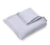 PinkZebra Coperta per neonato, 80 x 80 cm, in mussola biologica, morbida coperta estiva per neonati, in mussola, colore: grigio