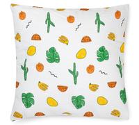 PinkZebra federa in Cotone mussola organica 40 x 40 cm per bambini e adulti, morbida, federa certificata GOTS, Made in EU, federa con cerniera, Frutta esotica
